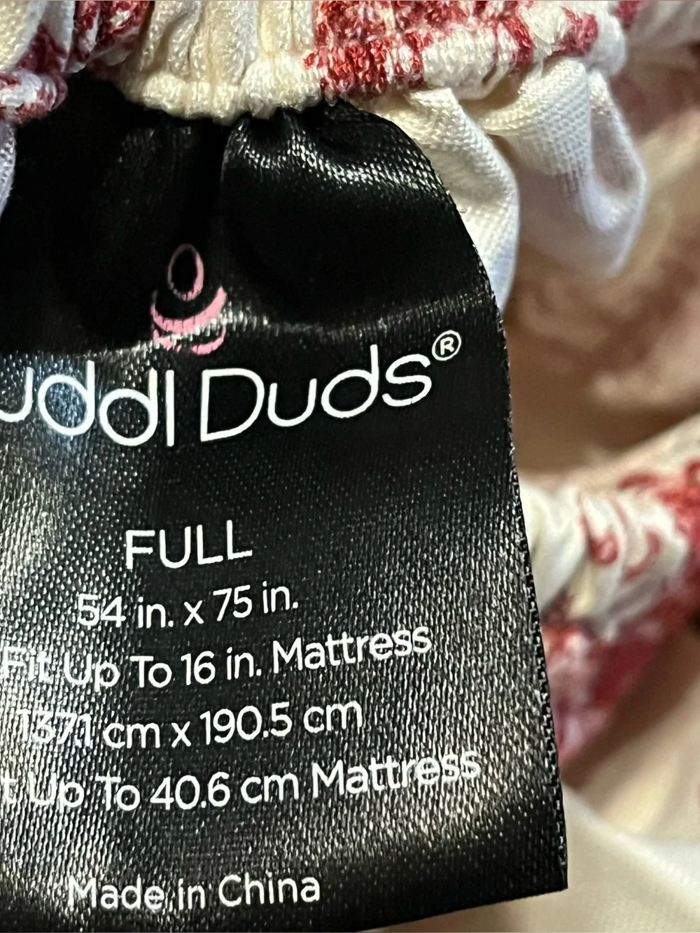Cuddl Duds Full Size Heavyweight Sheet Set Red Lodge Toile